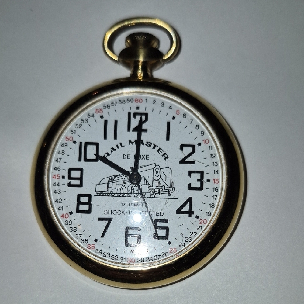 Vintage Gold Rail Master De Luxe Pocket Watch - Picture 4 of 4
